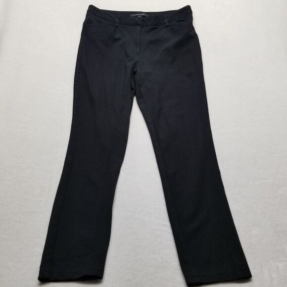 Andrew Marc Women's 12 Pants Slacks Stretch Fabric Black Straight Leg Classic - Picture 1 of 9